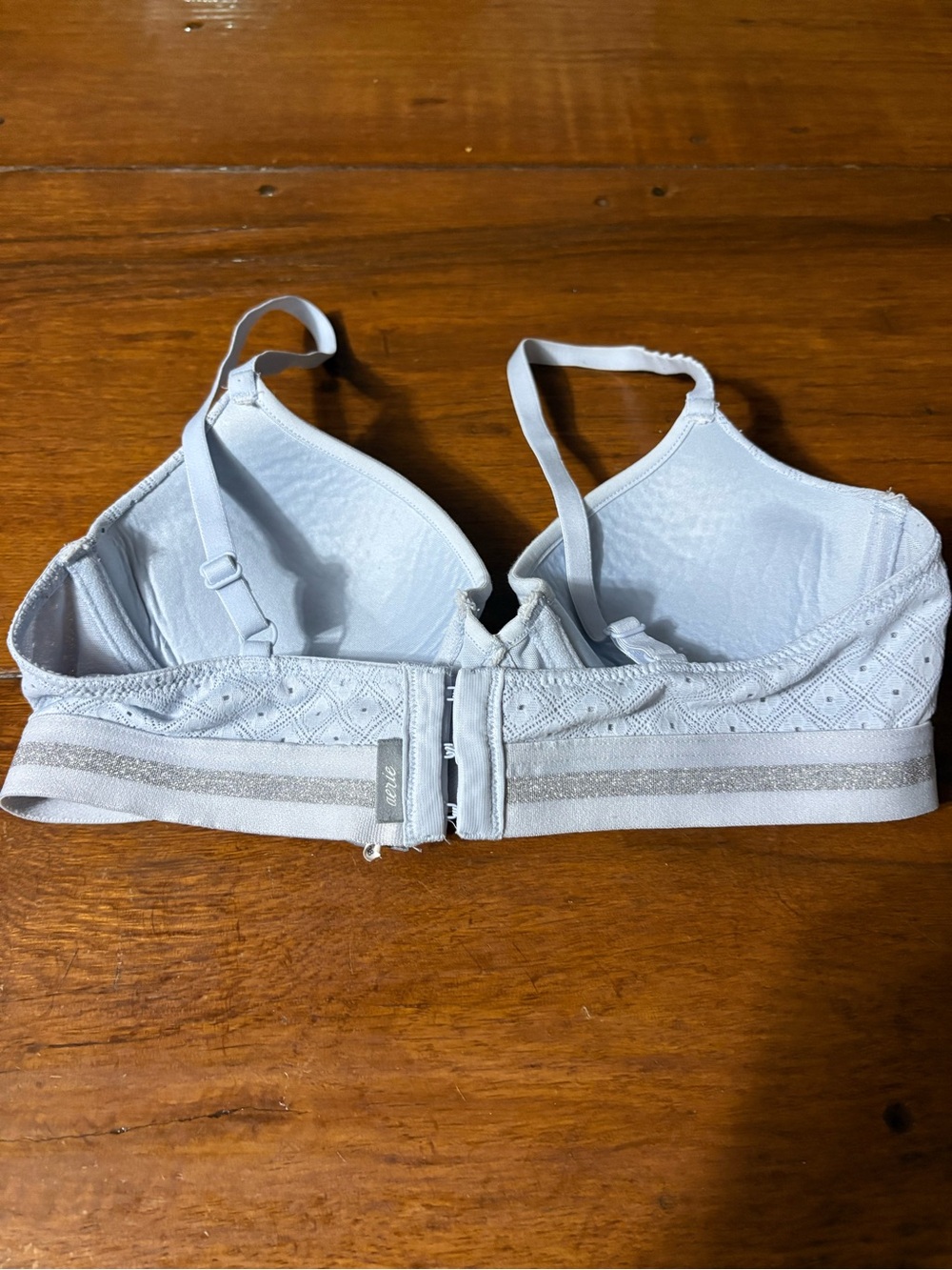 aerie Light Gray Lace-Pattern Padded Bra - Picture 2 of 3